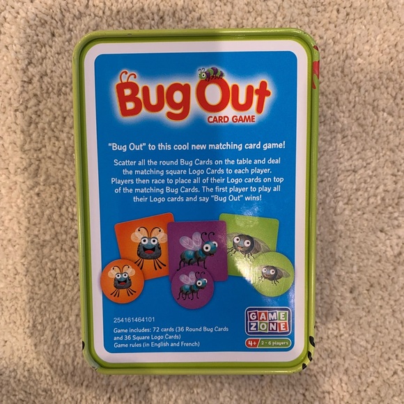Bug Out! Cool matching card game. 4+ years. 2-6 players. Excellent condition! - Picture 3 of 3